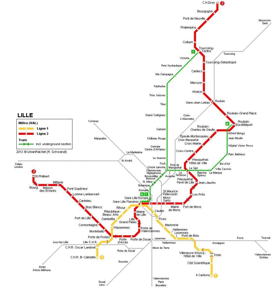 ramani ya Lille ya treni