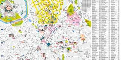 Printable ramani ya Lille city centre