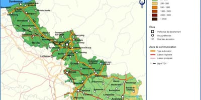 Topographic ramani ya Lille
